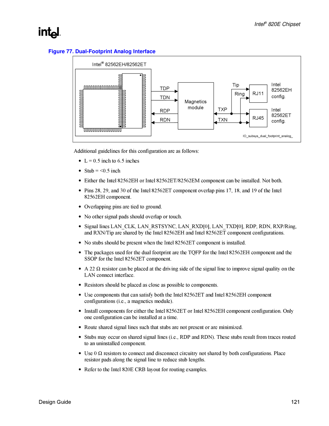 Intel 820E manual Dual-Footprint Analog Interface 