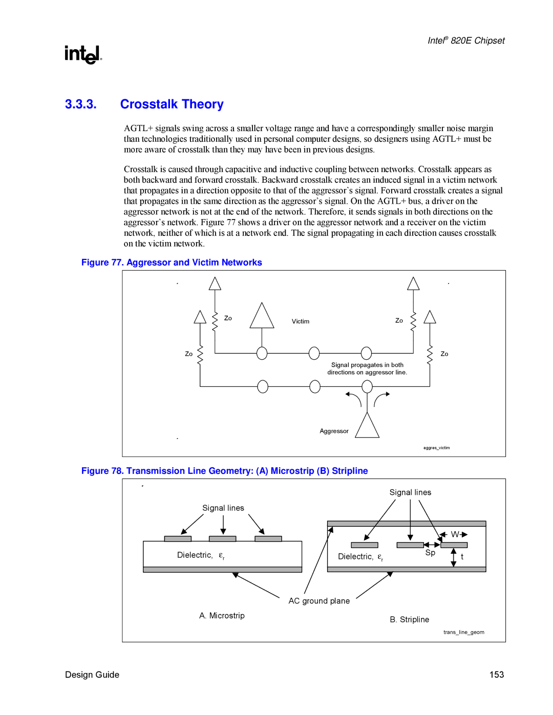 Intel 820E manual Crosstalk Theory, Aggressor and Victim Networks 