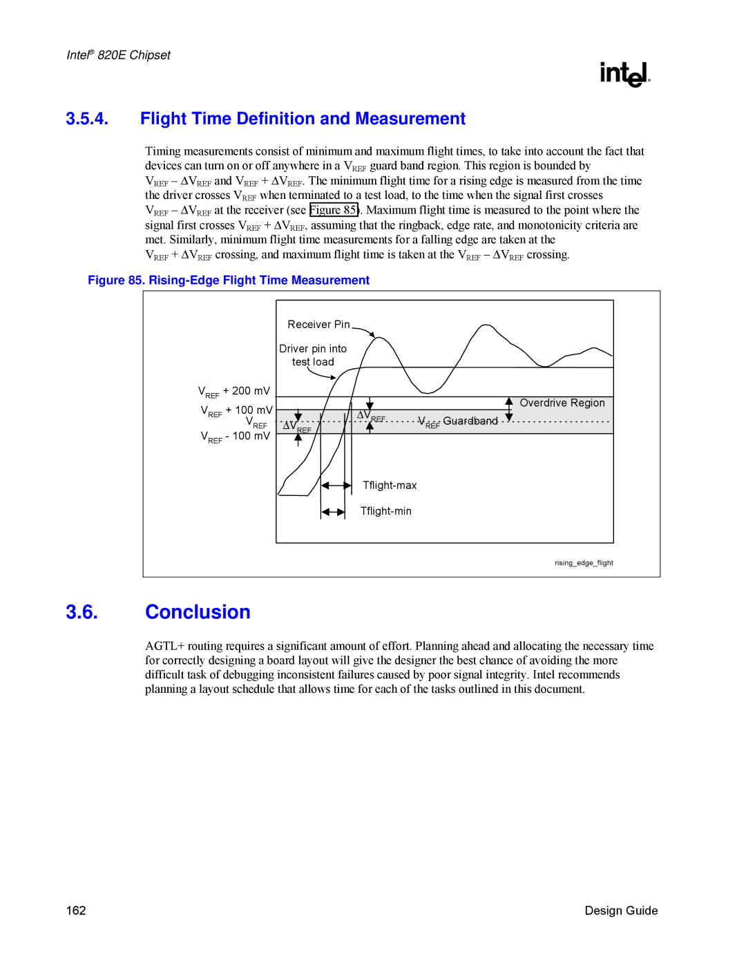 Intel 820E manual Conclusion, Flight Time Definition and Measurement 