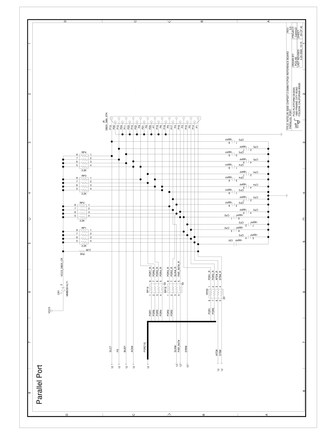 Intel 820E manual Port Parallel 