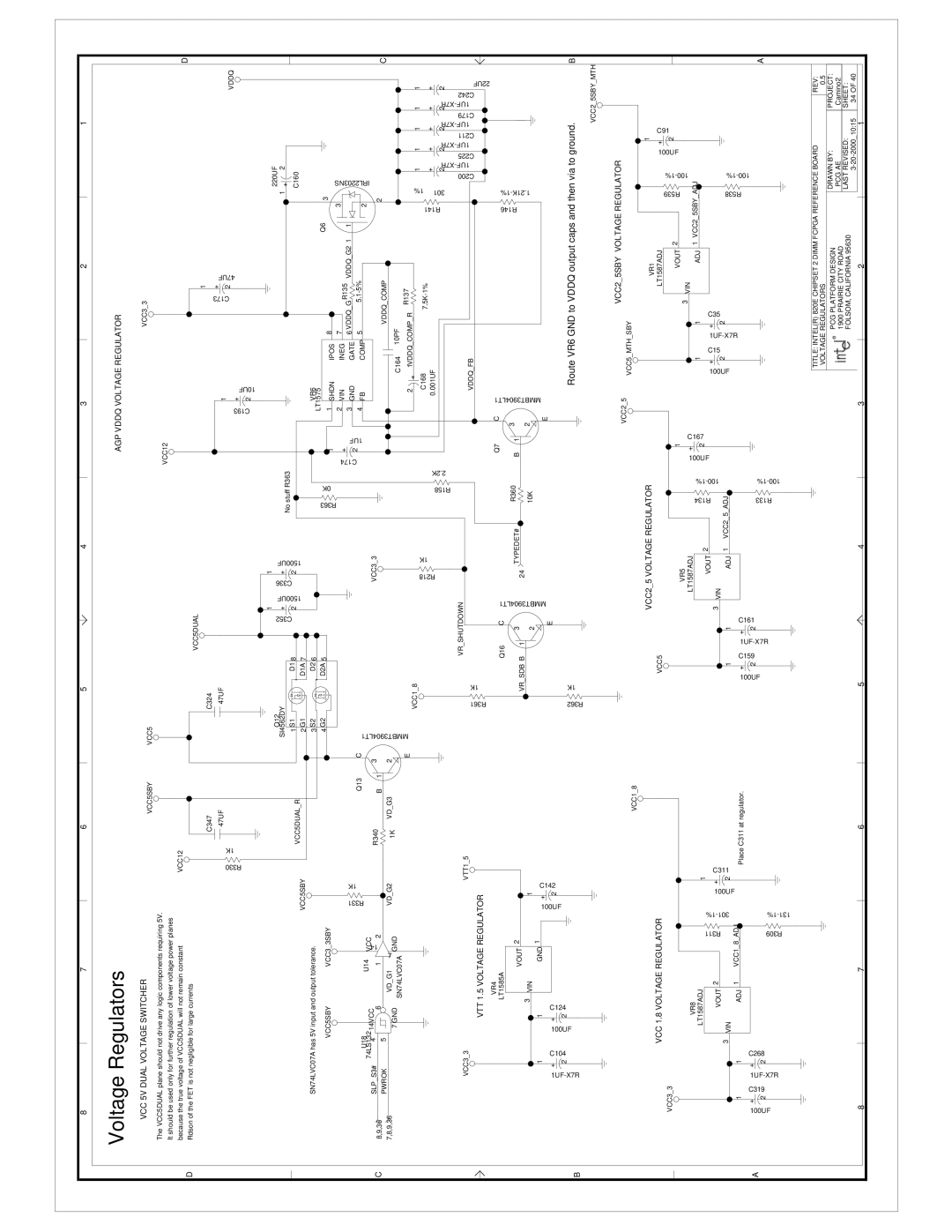 Intel 820E manual Voltage Regulators 