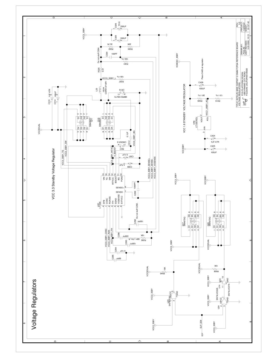 Intel 820E 1UF-X7R, VCC33SBYTG VCC33SBYSW VCC25SBY, VCC5DUAL VCC33SBY VCC33SBYCOSC VCC33SBYRUN VCC33SBYITH, Sby Ith R, VR7 