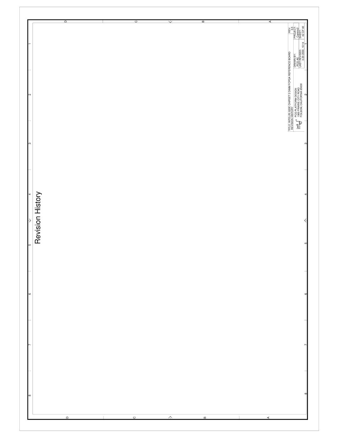 Intel 820E manual Revision History Drawn by PCG Platform Design Project PCG AE 