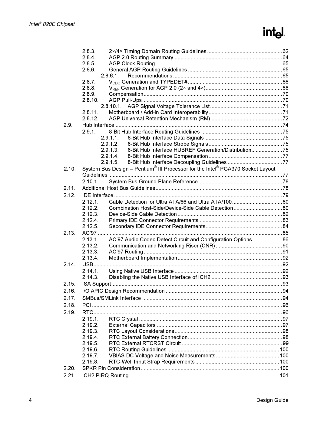 Intel 820E manual 1.1 