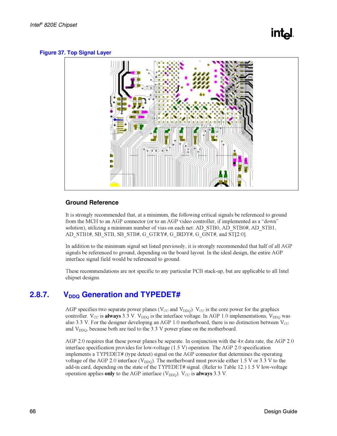 Intel 820E manual Vddq Generation and TYPEDET#, Ground Reference 