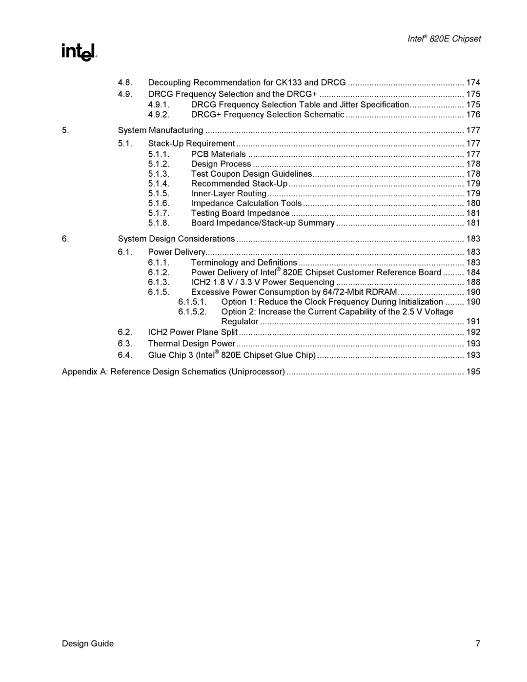 Intel 820E manual 191 