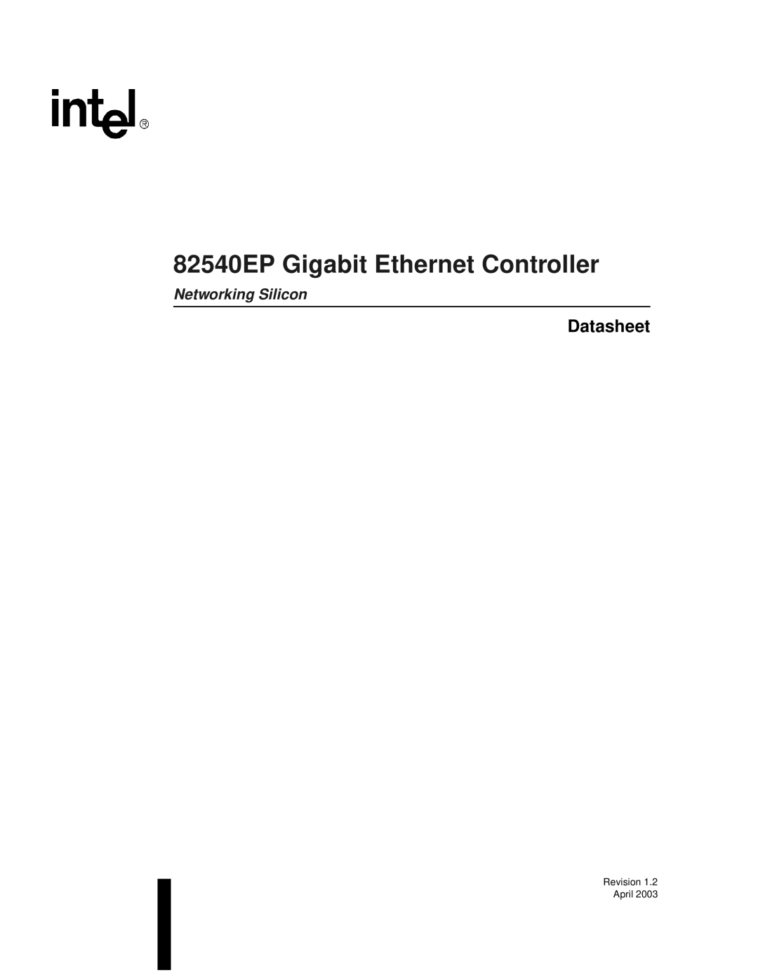 Intel manual 82540EP Gigabit Ethernet Controller, Revision April 