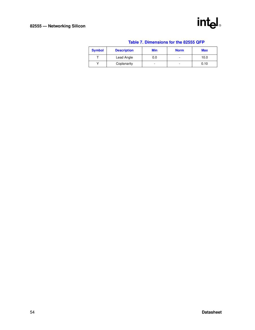 Intel 82555 manual 10.0 