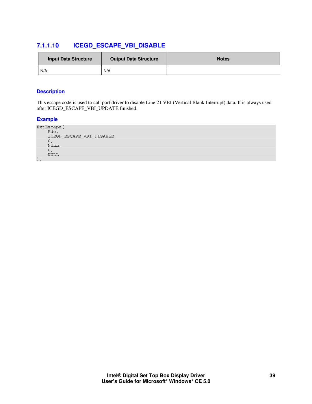 Intel 82854 GMCH, 82830M GMCH manual Icegdescapevbidisable 