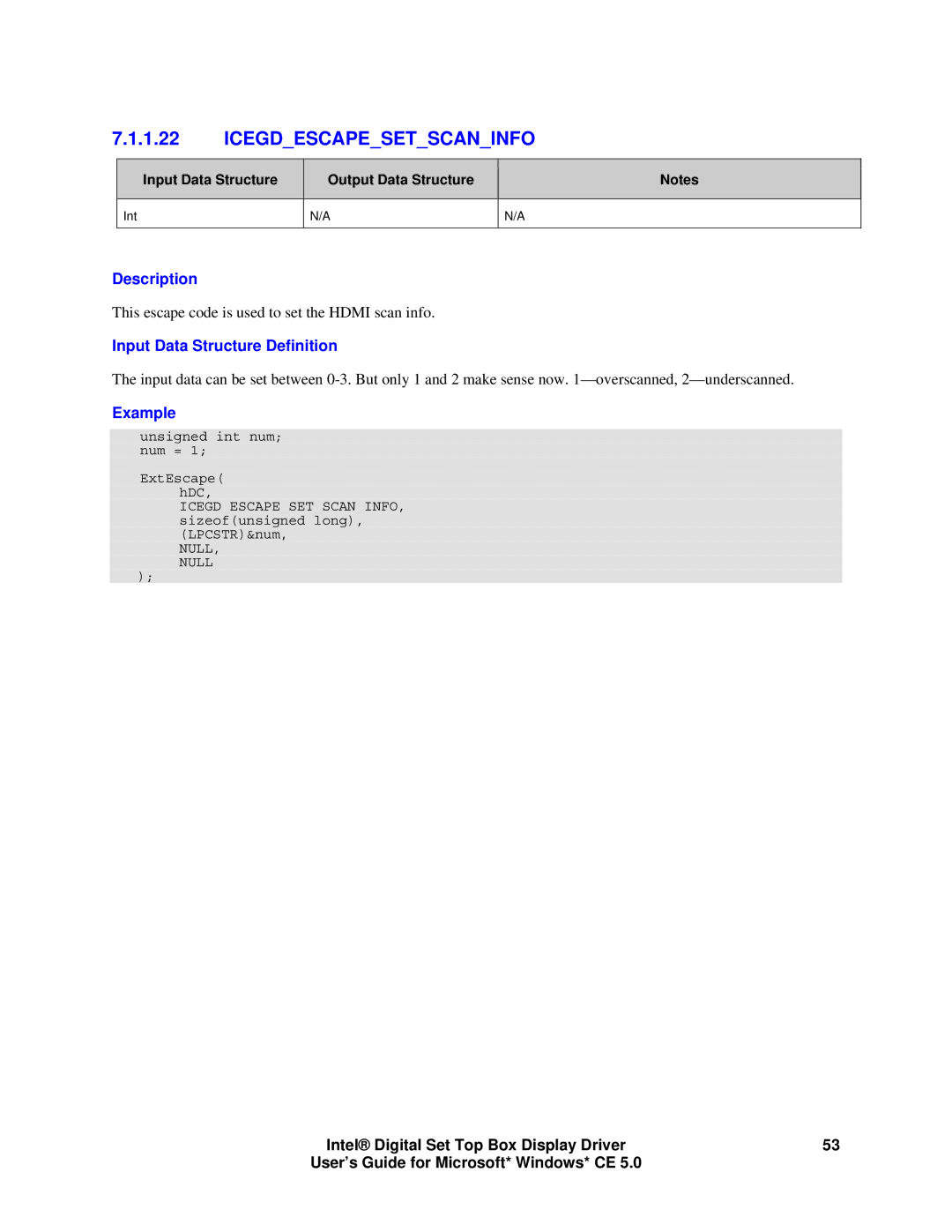 Intel 82854 GMCH, 82830M GMCH manual Icegdescapesetscaninfo 