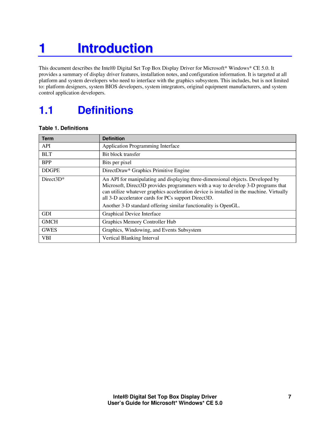 Intel 82854 GMCH, 82830M GMCH manual Introduction, Definitions 