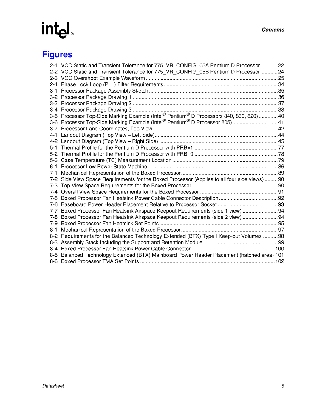 Intel 830 manual Figures 