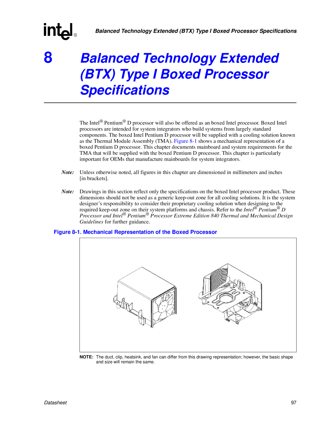 Intel 830 manual Mechanical Representation of the Boxed Processor 