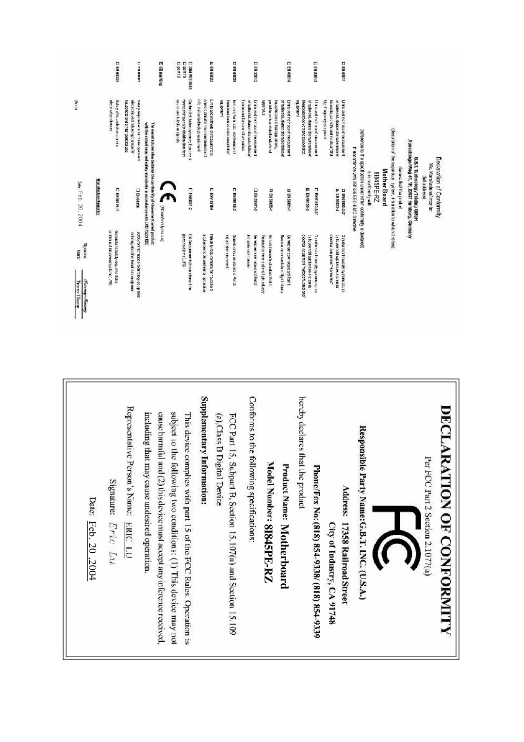 Intel 8I845PE-RZ-C user manual Feb.20 