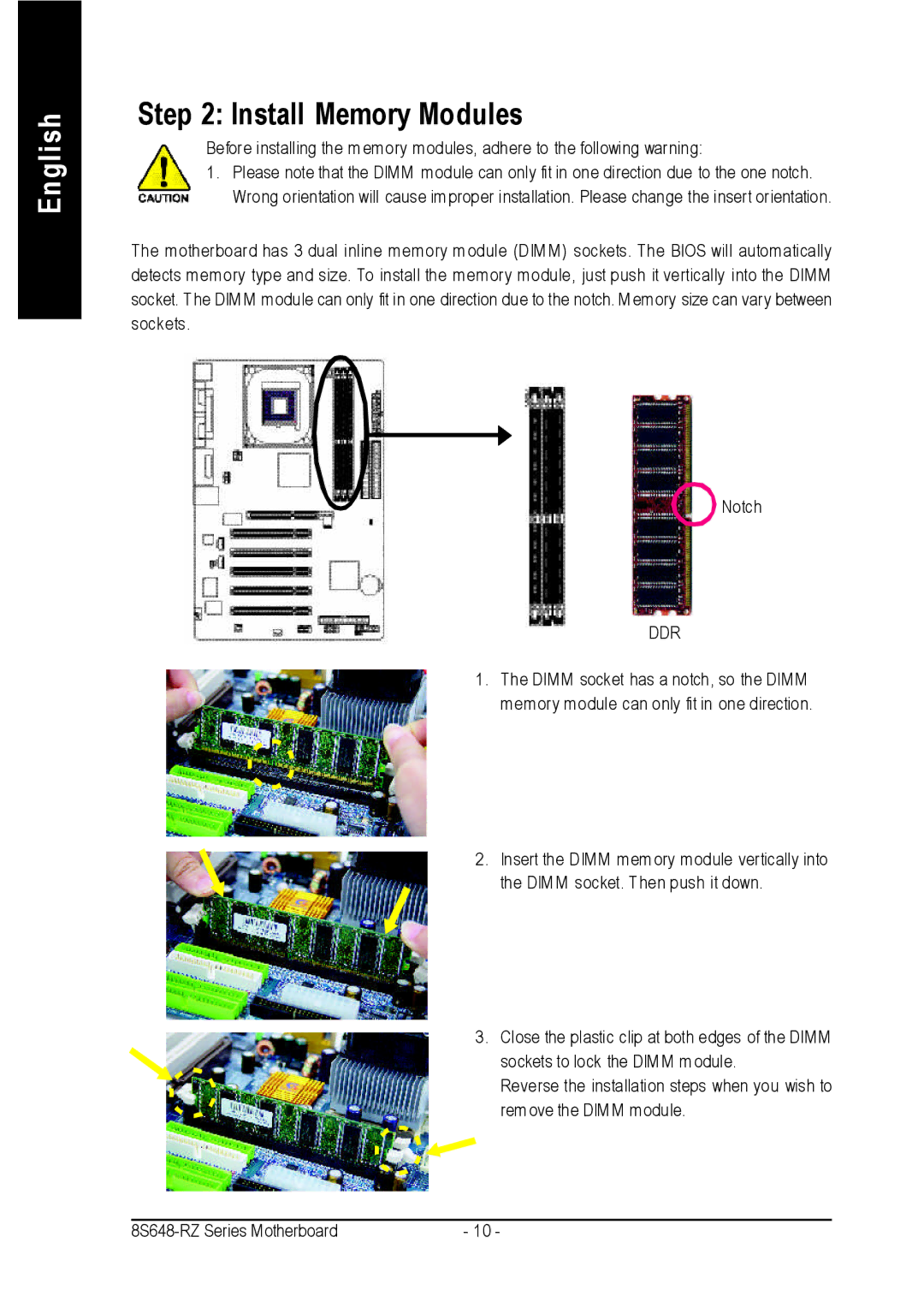 Intel 8S648-RZ-C user manual Install Memory Modules 