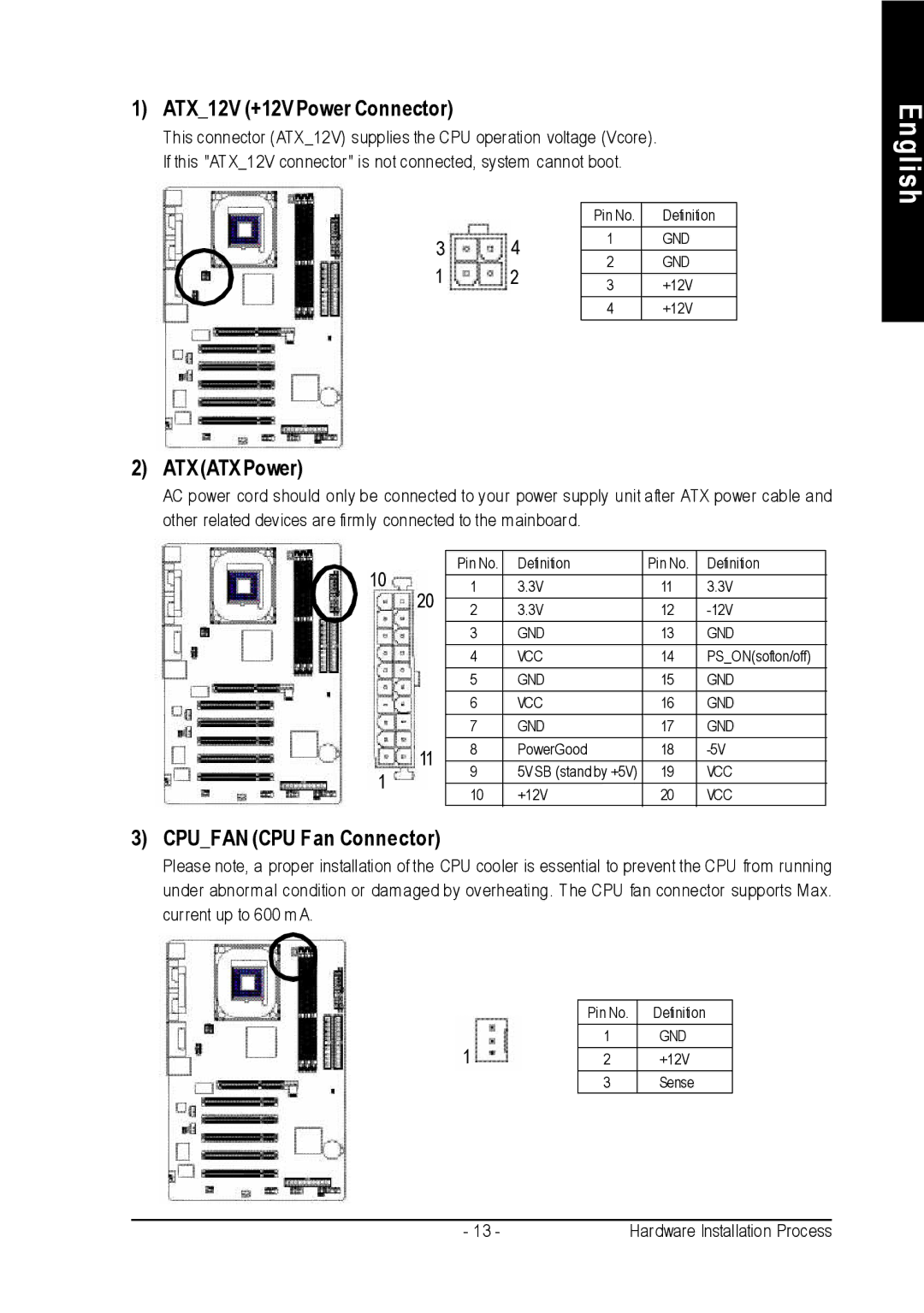 Intel 8S648-RZ-C user manual ATX12V +12V Power Connector, Atxatx Power, Cpufan CPU Fan Connector 