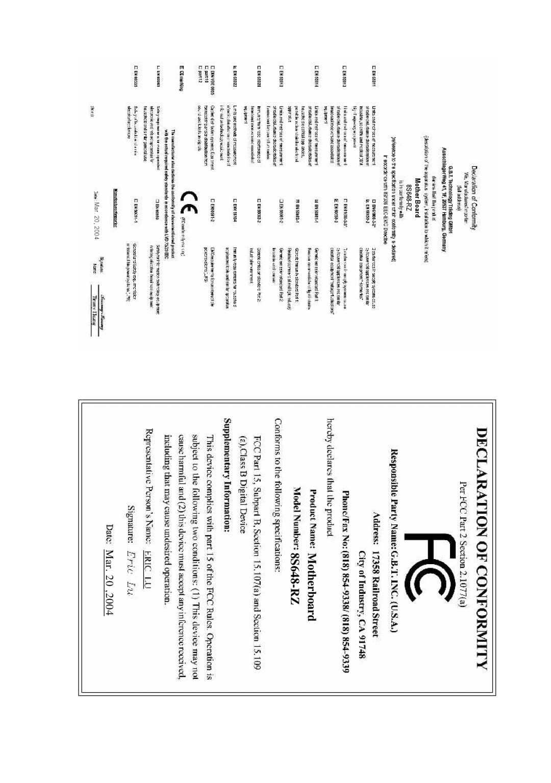 Intel 8S648-RZ-C user manual Mar.20 