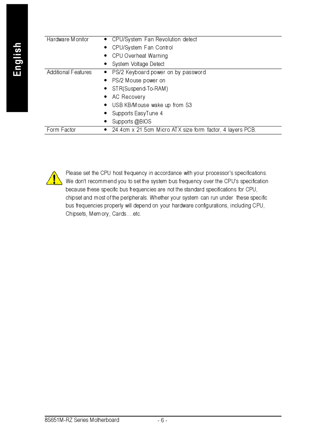 Intel 8S651M-RZ-C user manual English 