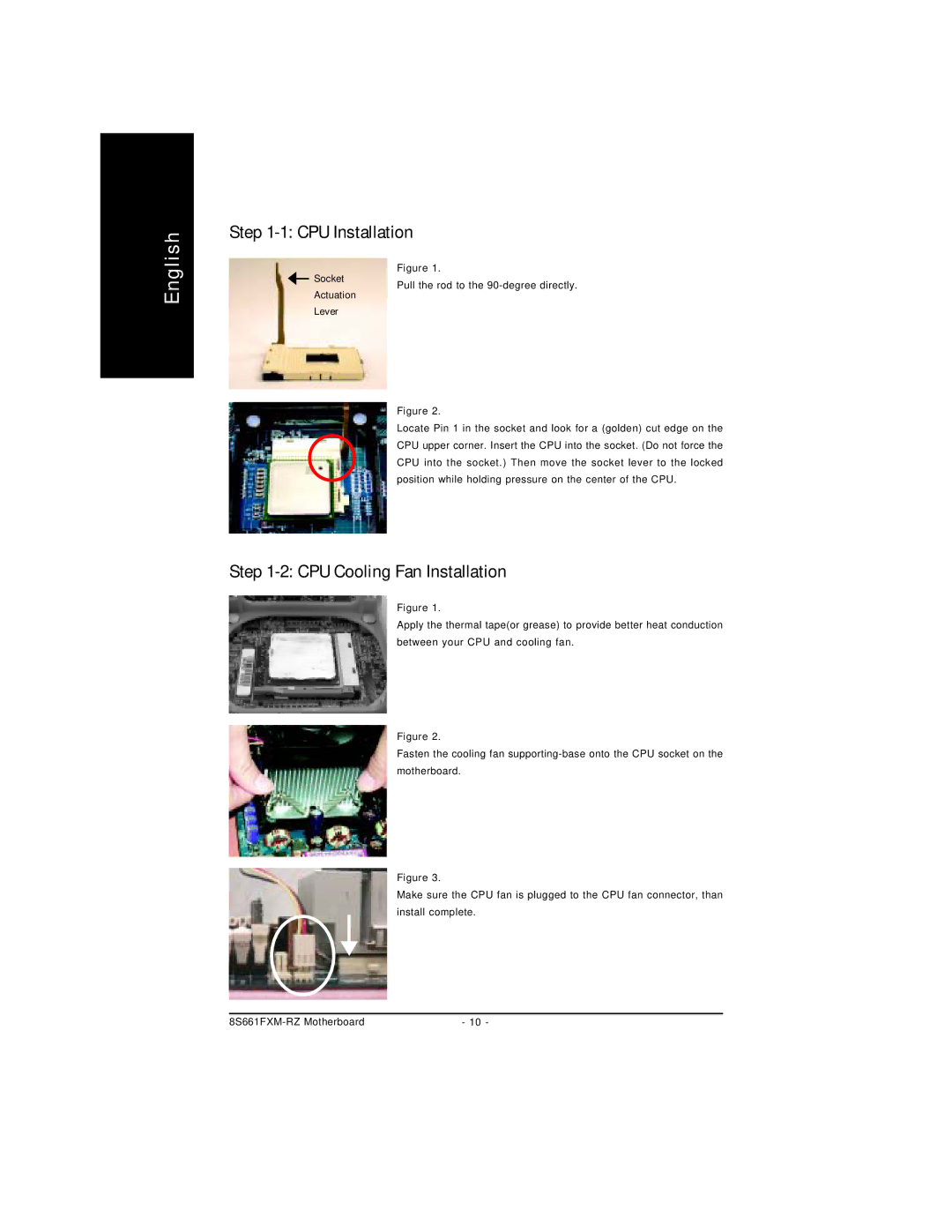 Intel 8S661FXM-RZ user manual CPU Installation 