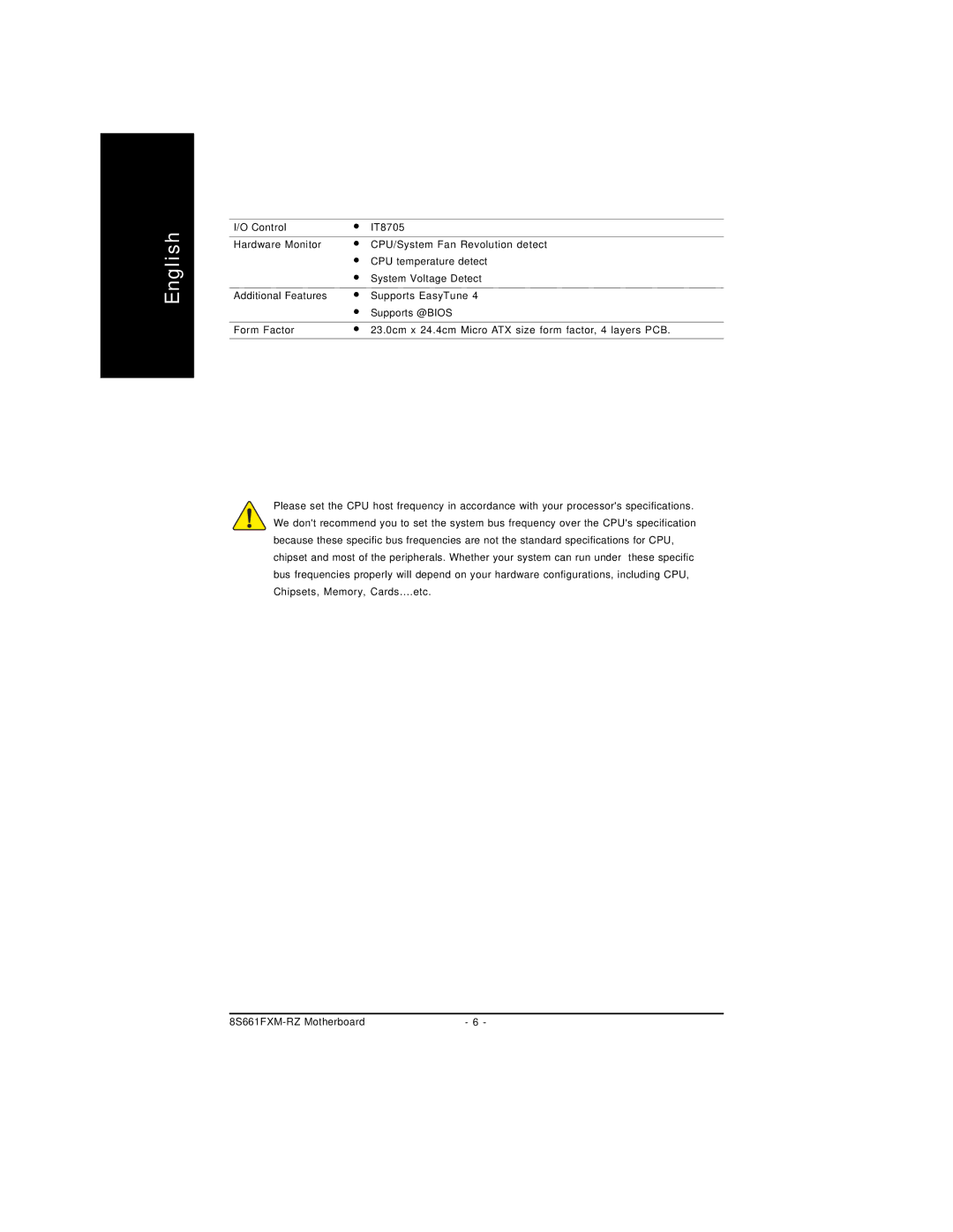 Intel 8S661FXM-RZ user manual English 