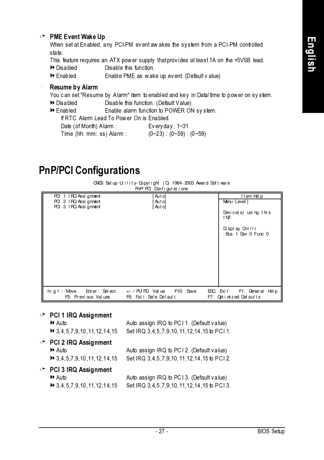 Intel 8VM533M-RZ-C user manual PnP/PCI Configurations 