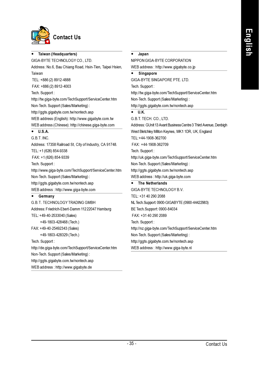 Intel 8VM533M-RZ-C user manual Contact Us, Taiwan Headquarters 