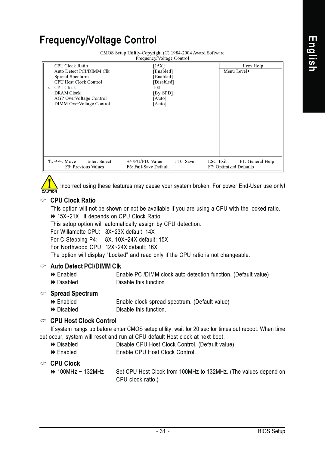 Intel 8VM800M-RZ user manual Frequency/Voltage Control 