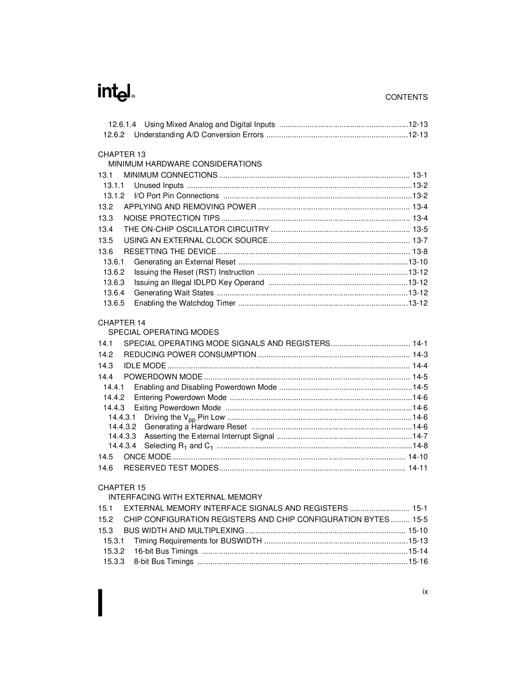 Intel 8XC196MD, 8XC196MH, 8XC196MC manual Chapter Minimum Hardware Considerations 