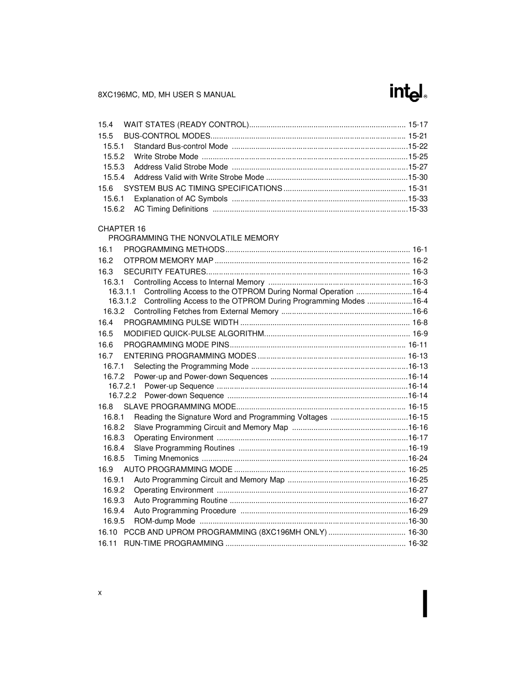 Intel 8XC196MH, 8XC196MD, 8XC196MC manual Chapter Programming the Nonvolatile Memory 