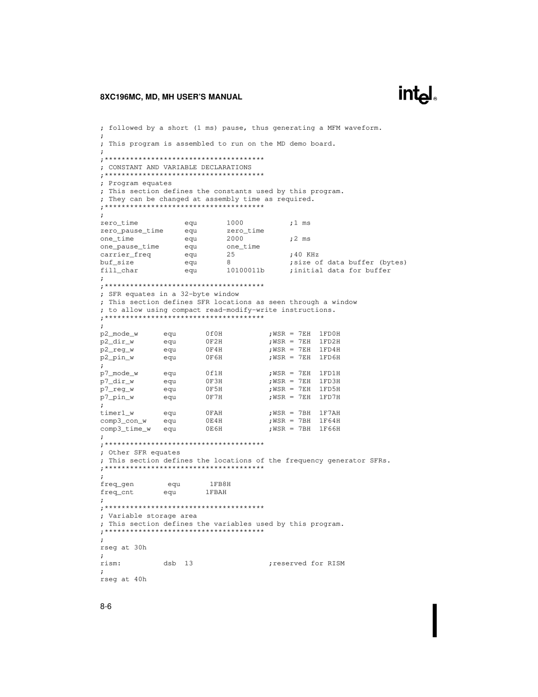 Intel 8XC196MH, 8XC196MD, 8XC196MC manual 0FAH 