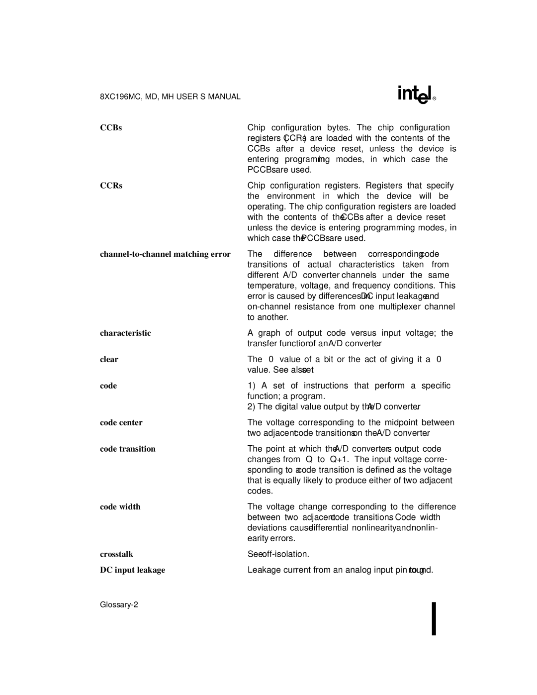 Intel 8XC196MH, 8XC196MD, 8XC196MC manual Characteristic 