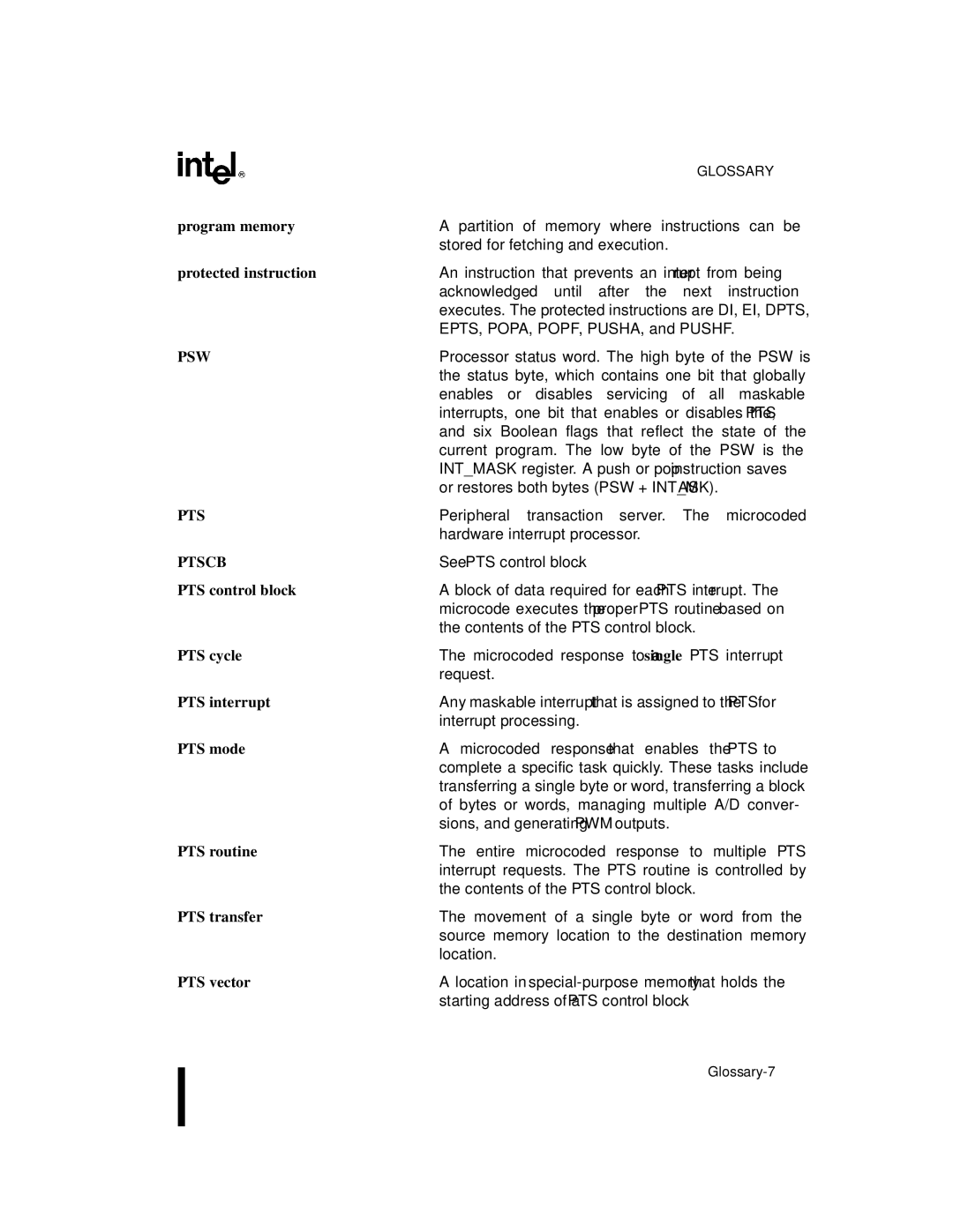 Intel 8XC196MD, 8XC196MH, 8XC196MC manual Pts 