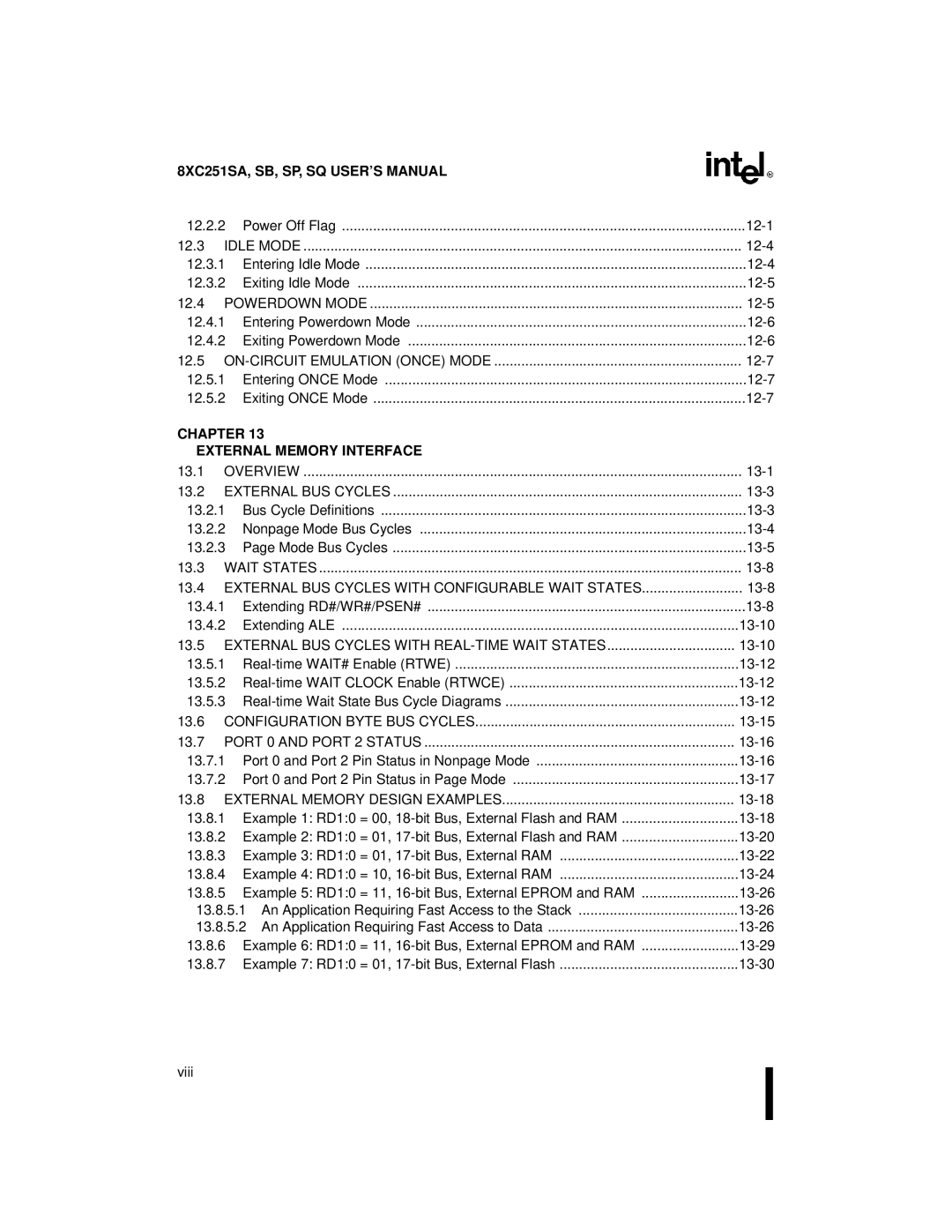 Intel 8XC251SA, 8XC251SP, 8XC251SQ, 8XC251SB, Embedded Microcontroller manual Chapter External Memory Interface 