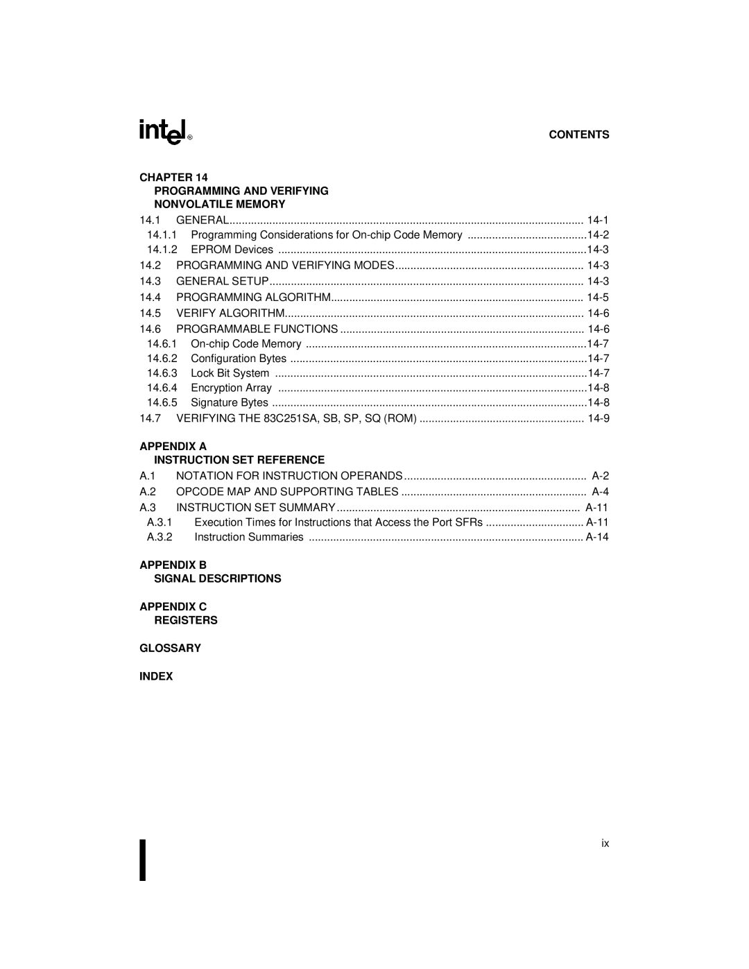 Intel 8XC251SP, 8XC251SA, 8XC251SQ, 8XC251SB, Embedded Microcontroller manual Appendix a Instruction SET Reference 