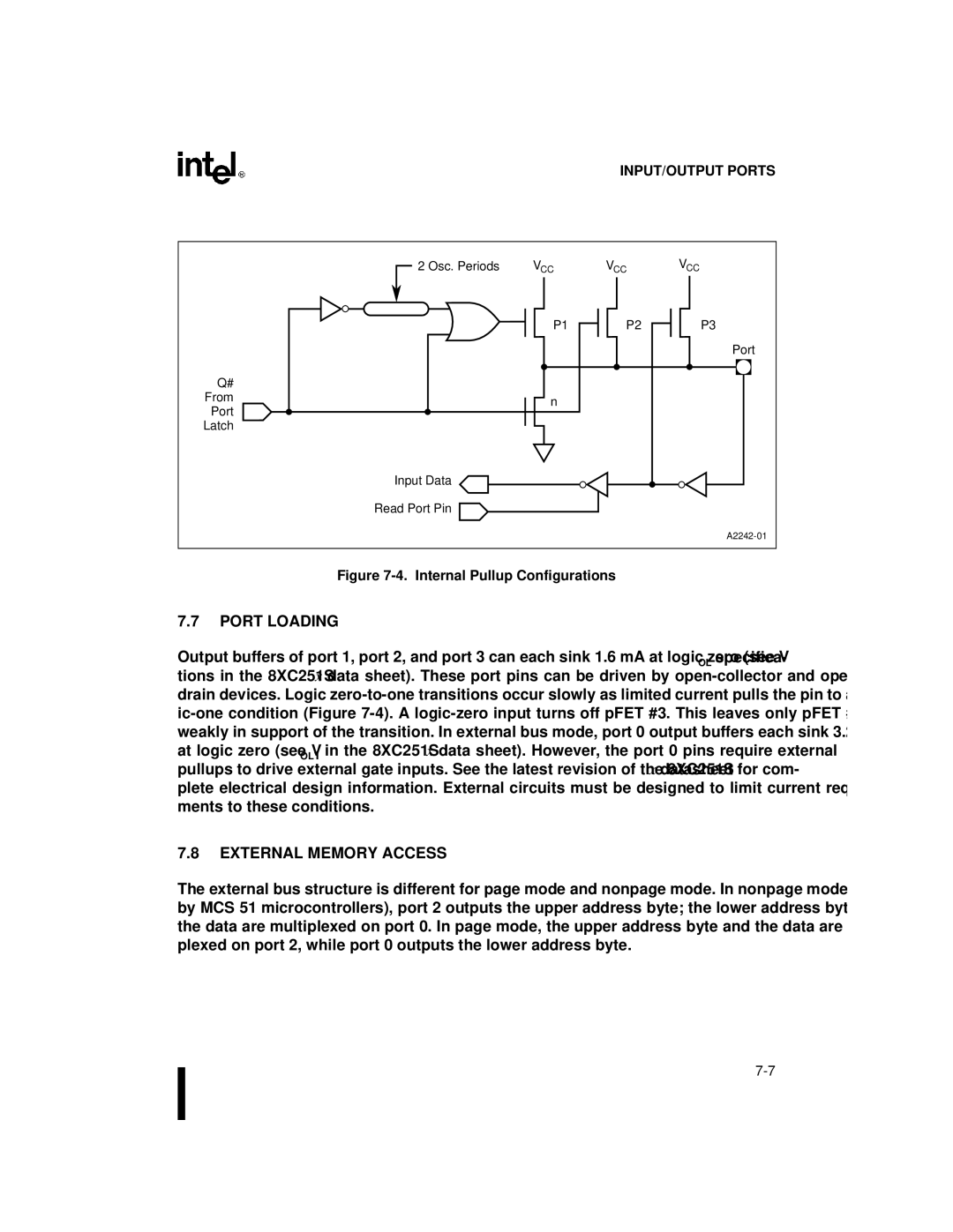 Intel Embedded Microcontroller, 8XC251SA, 8XC251SP, 8XC251SQ, 8XC251SB manual Port Loading, External Memory Access 