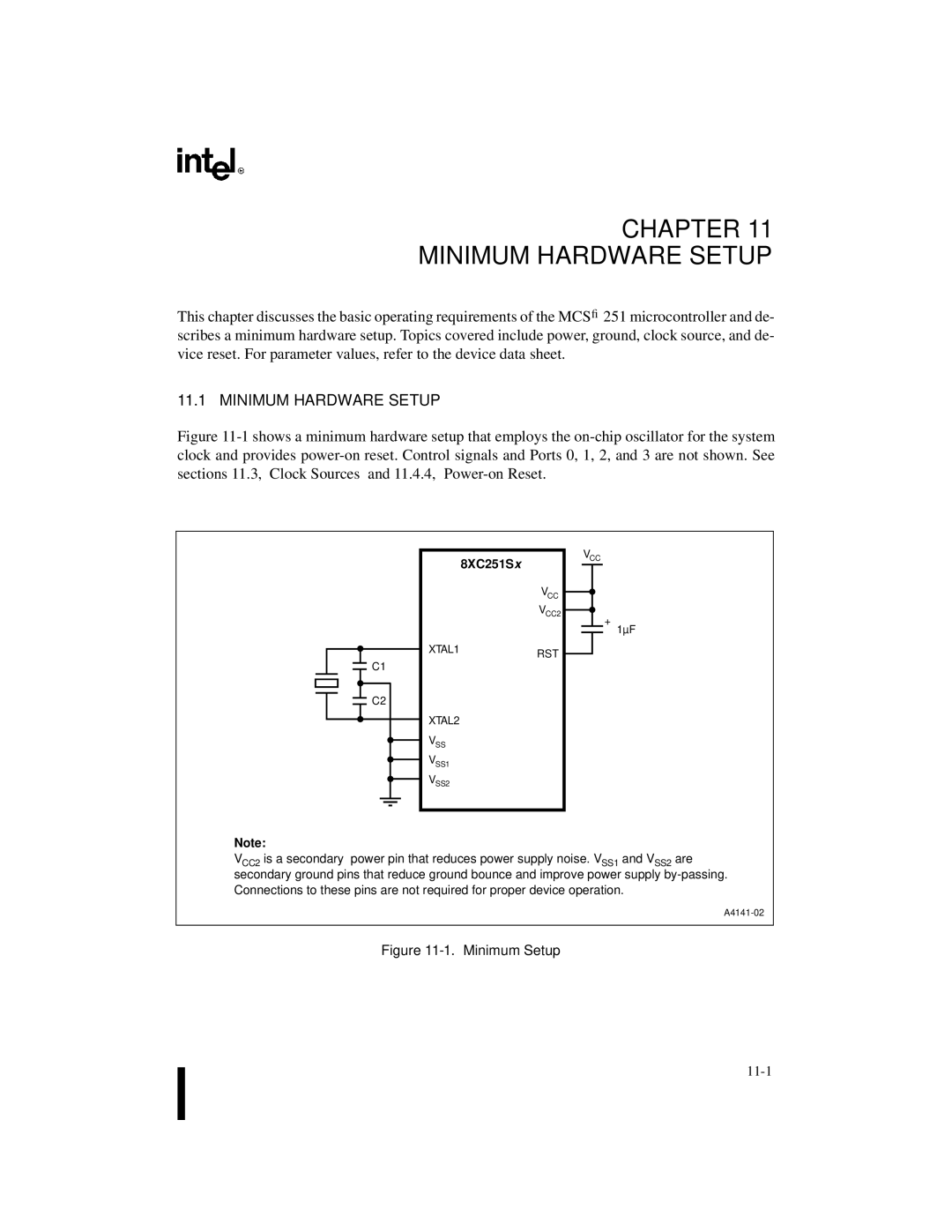 Intel Embedded Microcontroller, 8XC251SA, 8XC251SP, 8XC251SQ, 8XC251SB manual Minimum Hardware Setup, Minimum Setup 