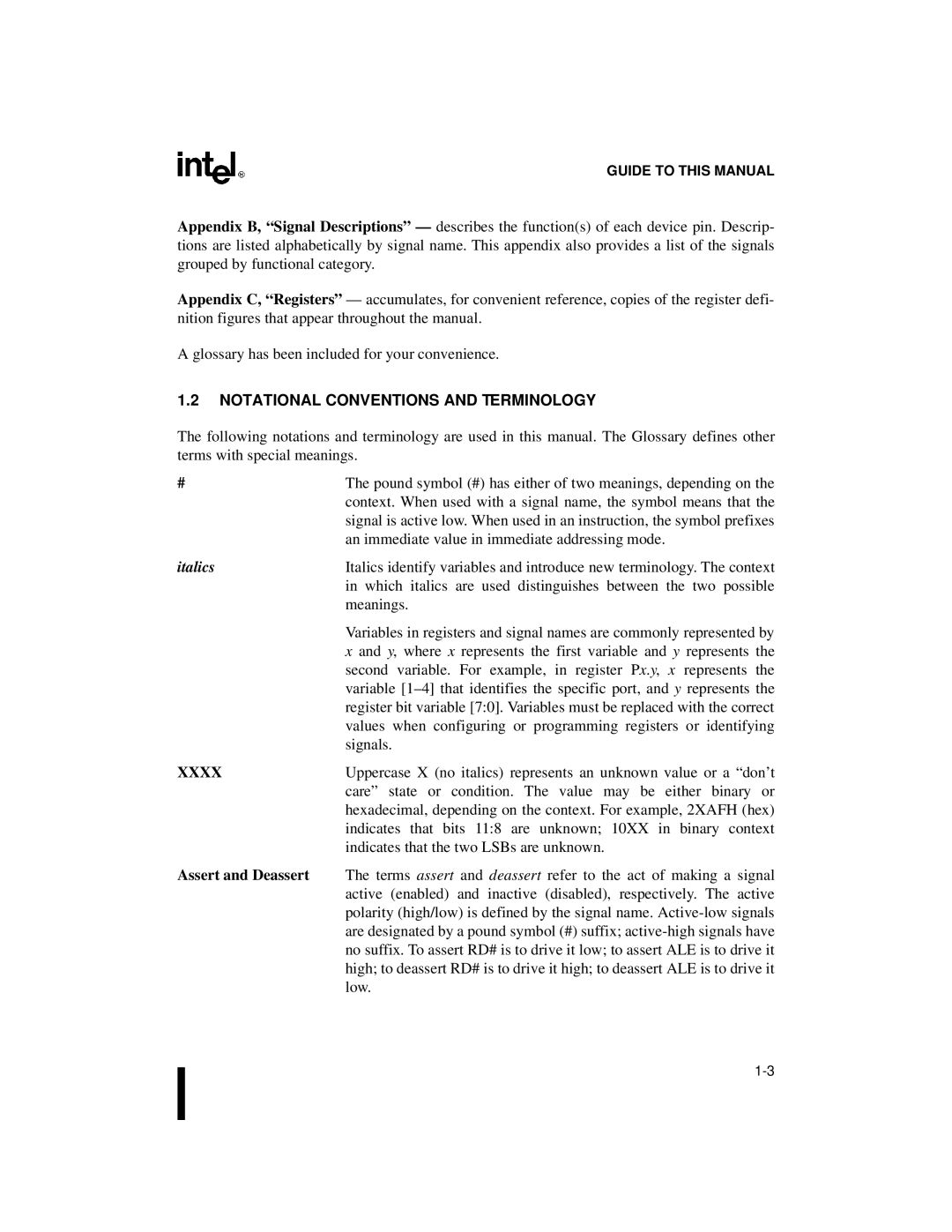 Intel 8XC251SB, 8XC251SA, 8XC251SP, 8XC251SQ, Embedded Microcontroller manual Notational Conventions and Terminology, Italics 