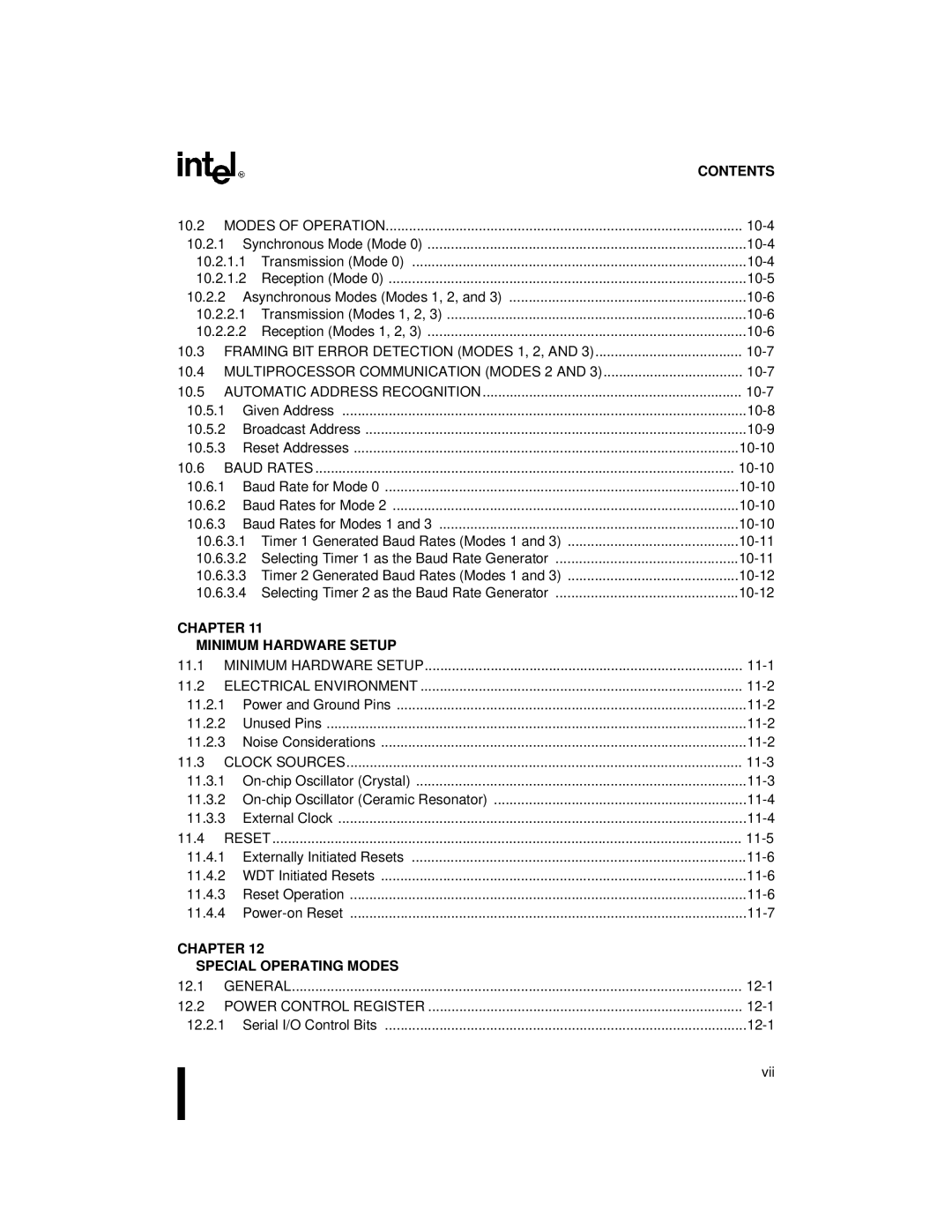 Intel Embedded Microcontroller Modes of Operation, Framing BIT Error Detection Modes 1, 2, Automatic Address Recognition 