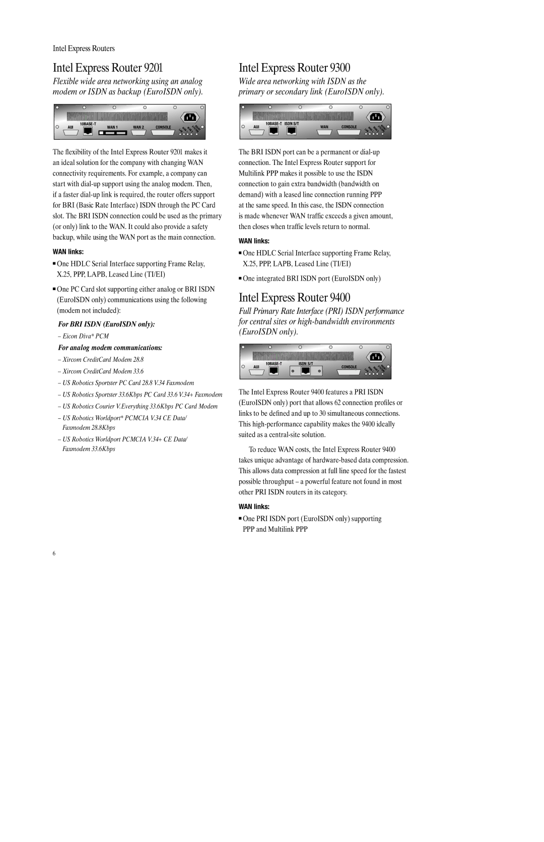 Intel 9000 manual For BRI Isdn EuroISDN only 