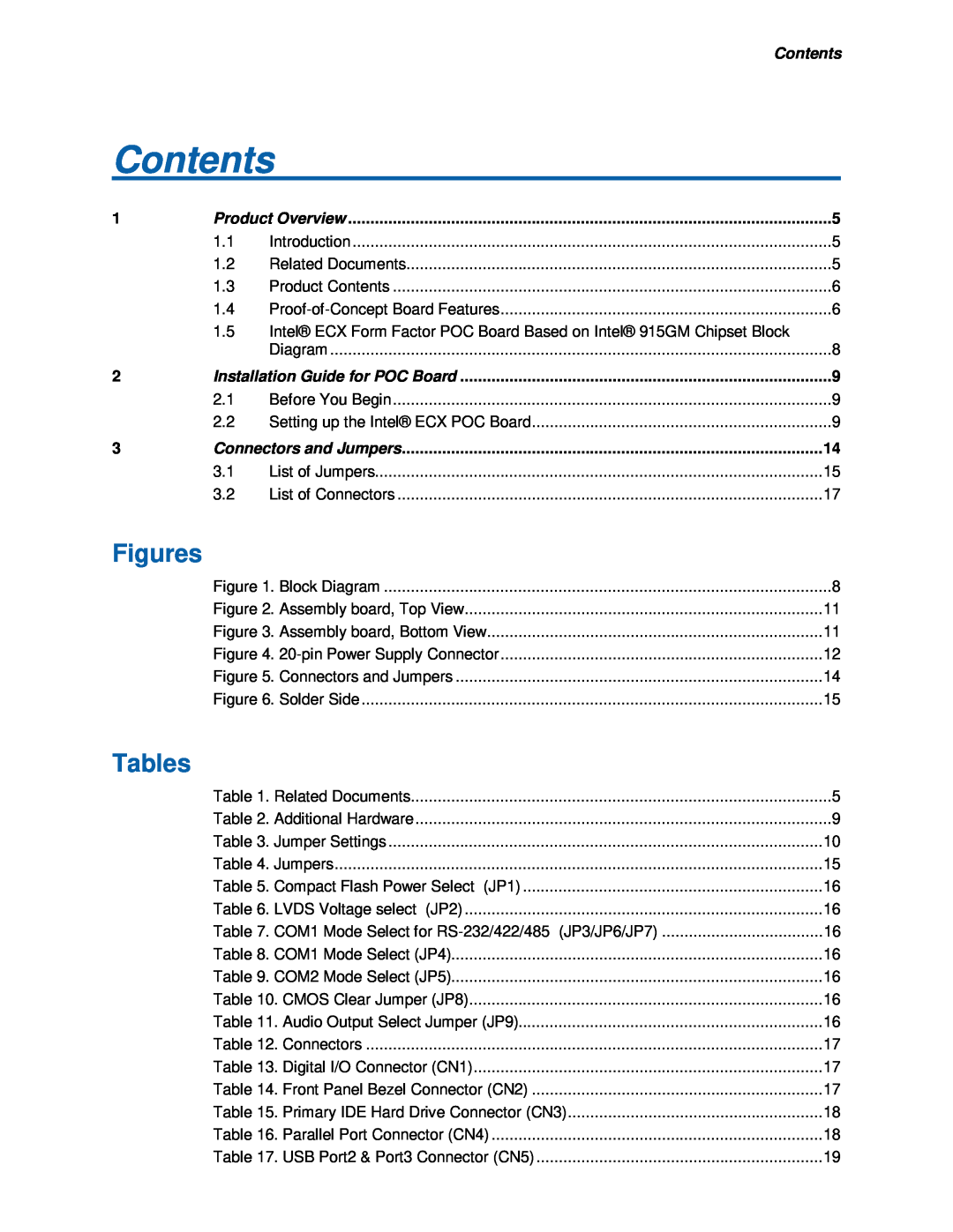 Intel 915GM user manual Figures, Tables, Contents 