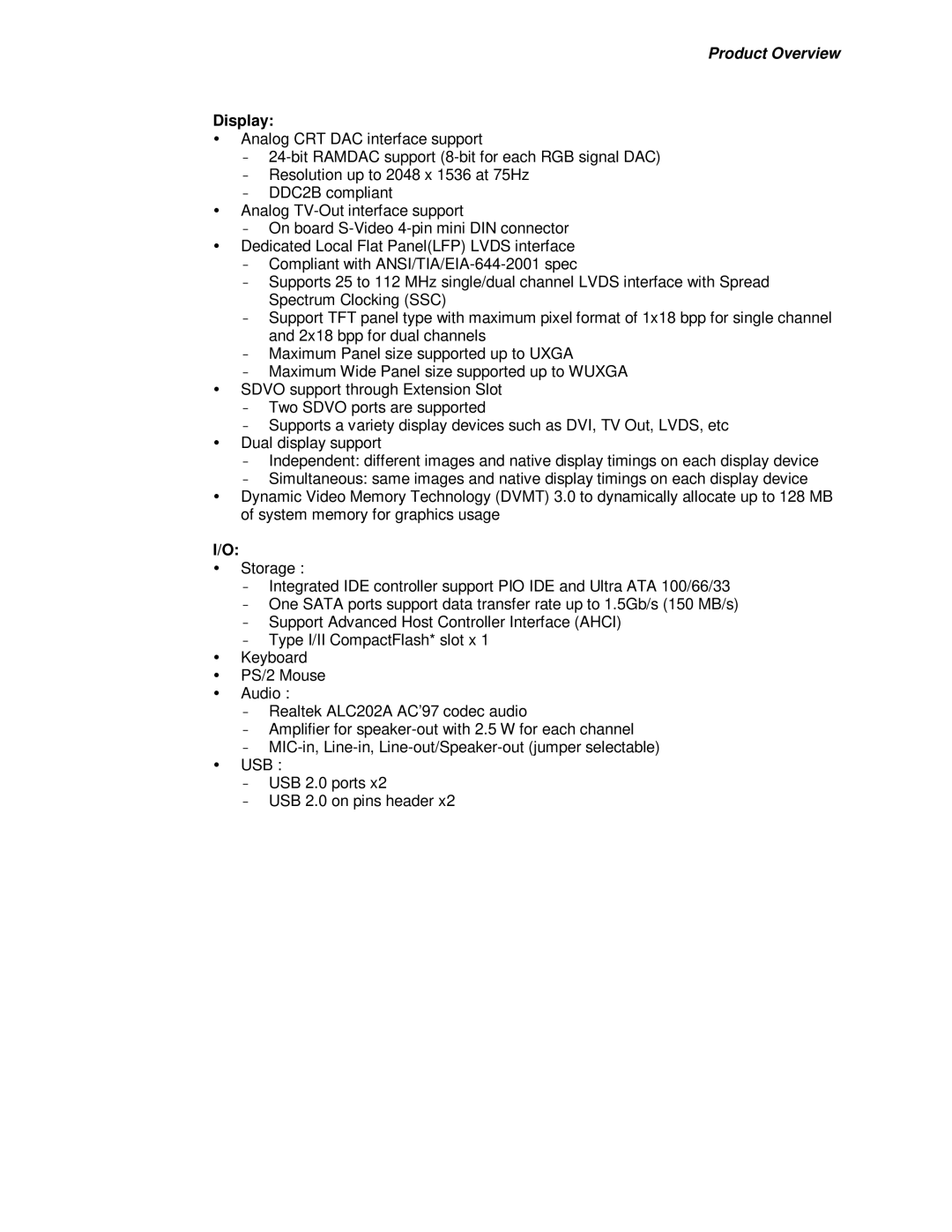 Intel 915GM user manual Display 