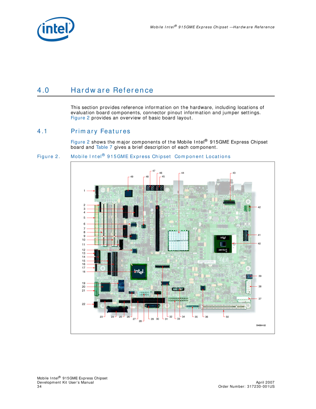 Intel 915GME user manual Hardware Reference, Primary Features 