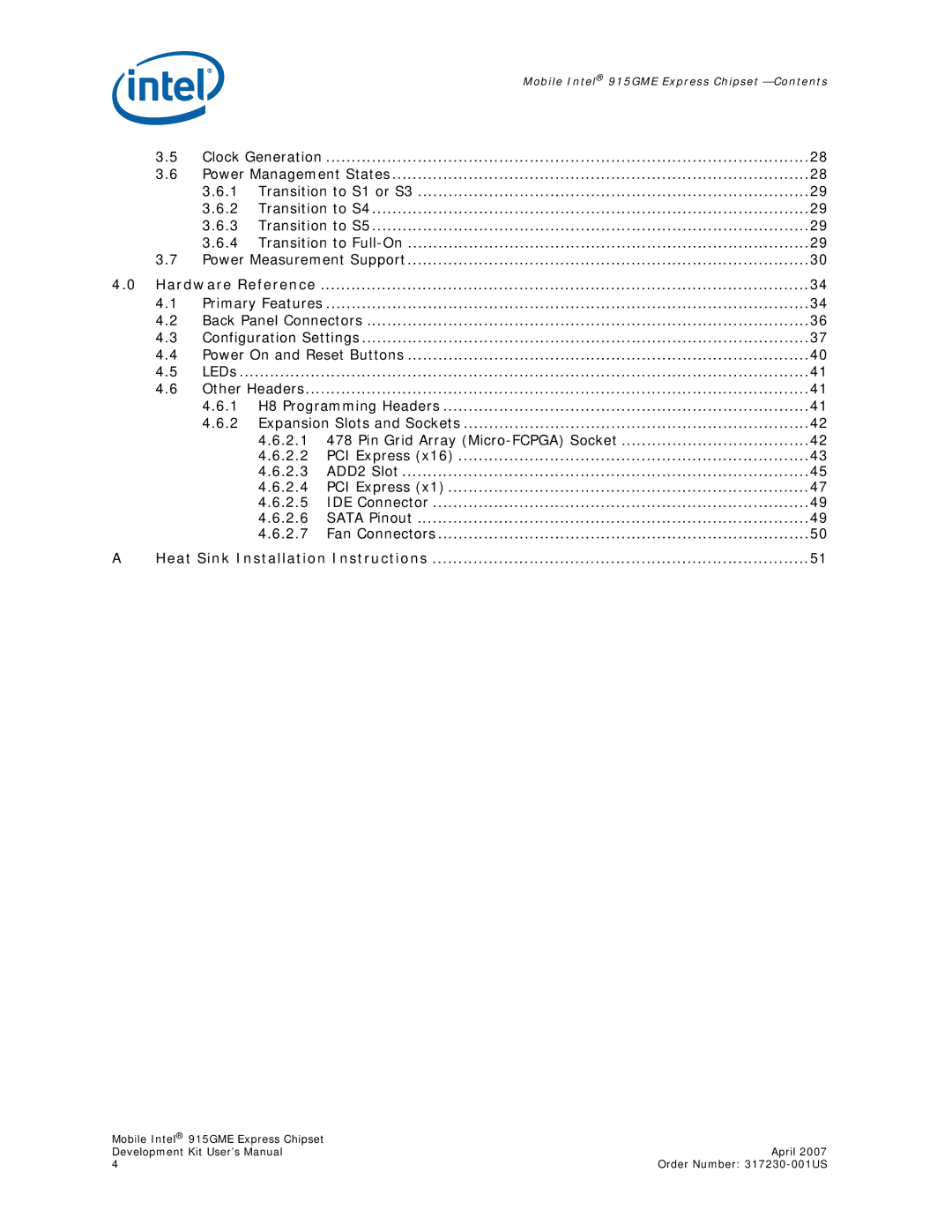 Intel 915GME user manual Clock Generation 