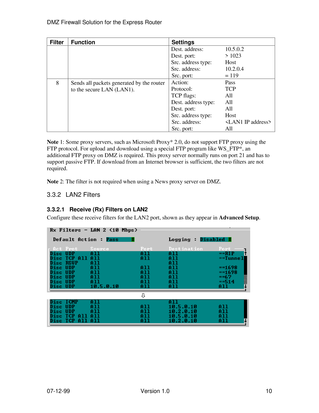 Intel 9535, 9515, 9525 manual 2 LAN2 Filters, Receive Rx Filters on LAN2 