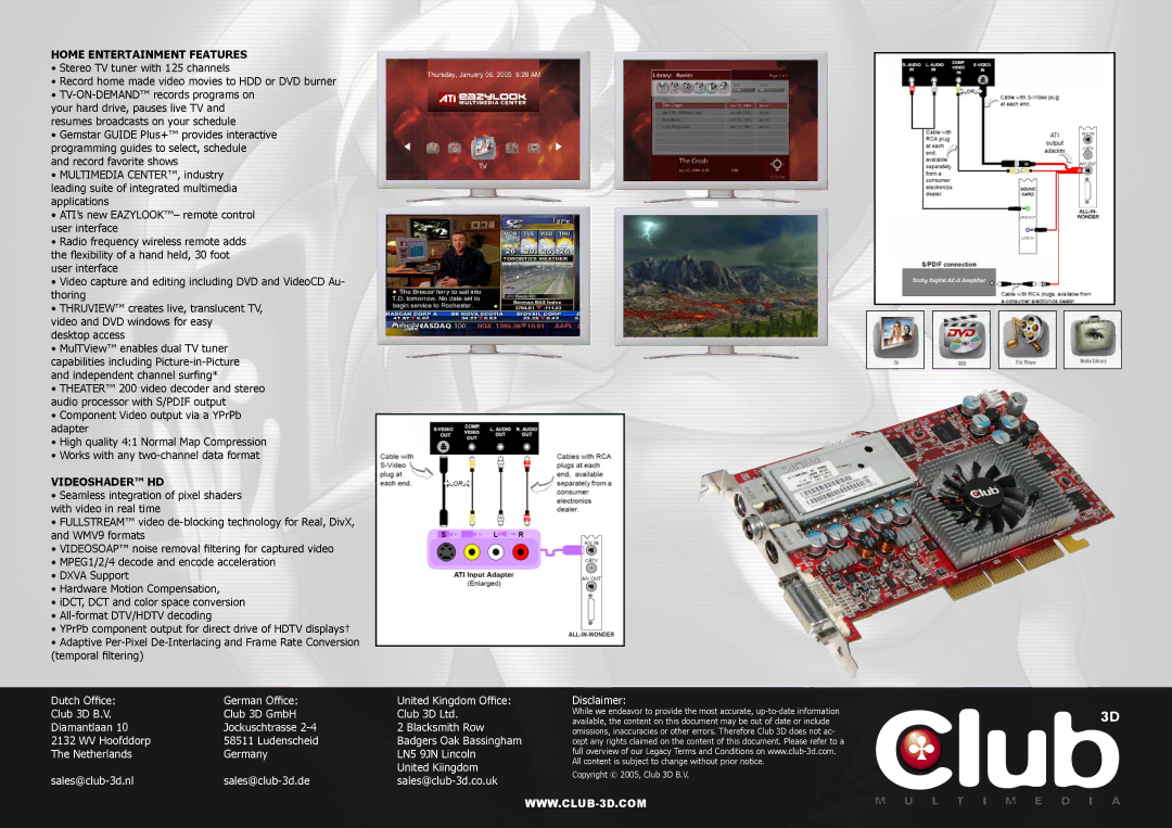 Intel 9800 Pro specifications Home Entertainment Features, Videoshader HD 