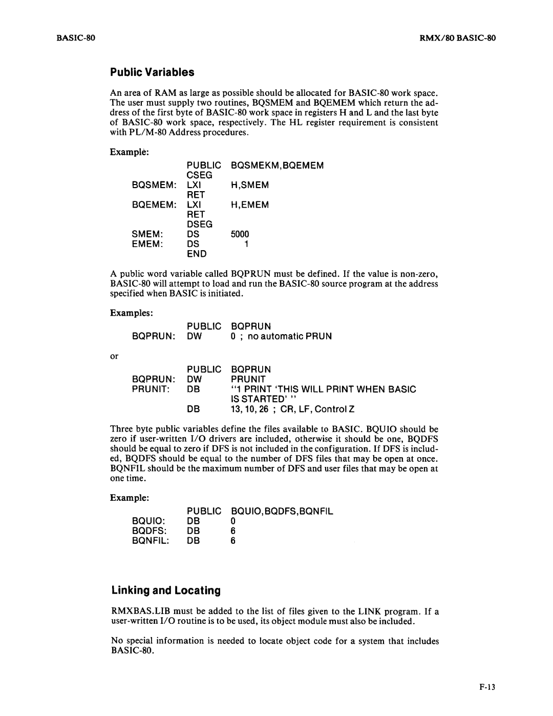 Intel 9800758-02 manual Public Variables 