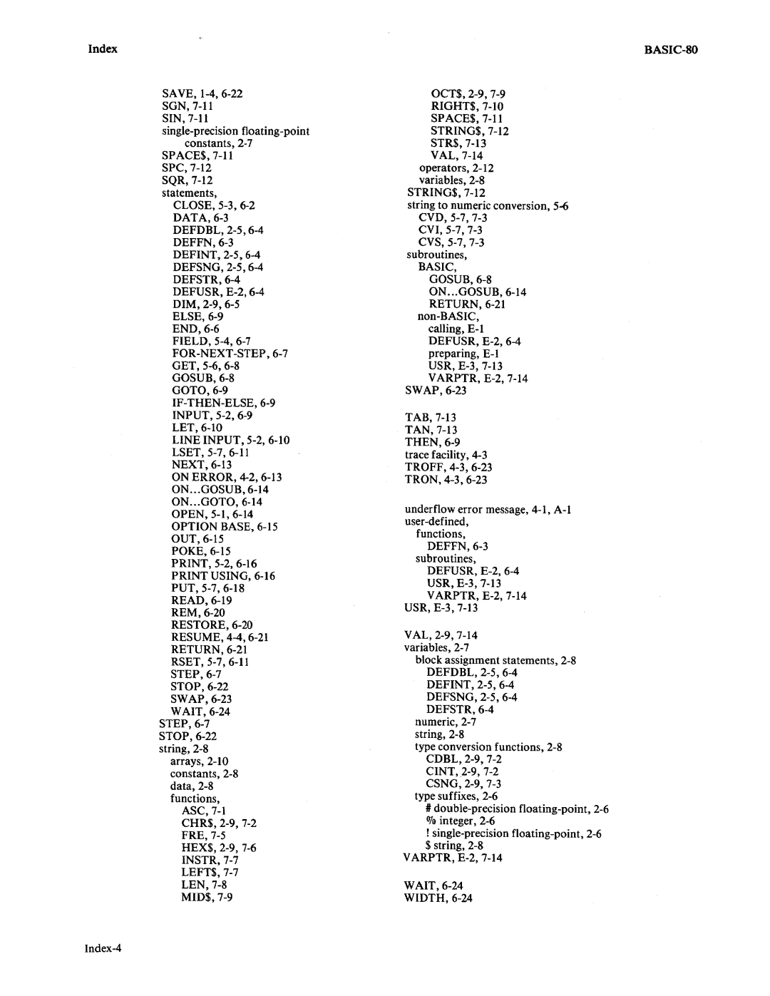 Intel 9800758-02 manual RIGHT$,7-1O 