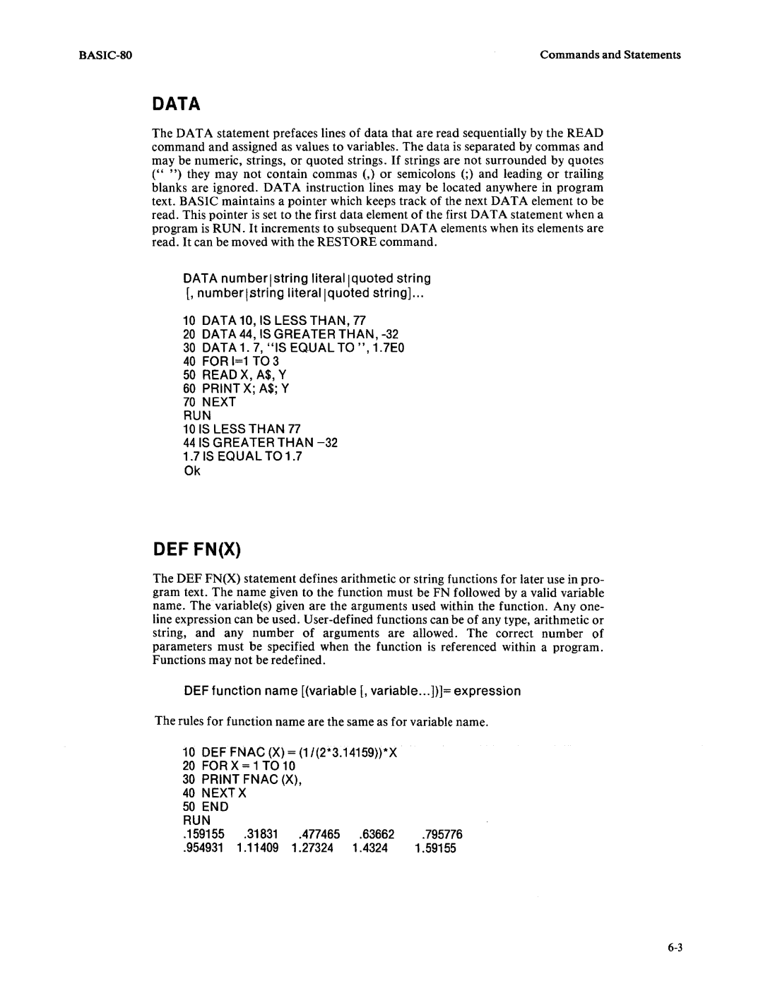 Intel 9800758-02 manual Def Fnx, Rules for function name are the same as for variable name 