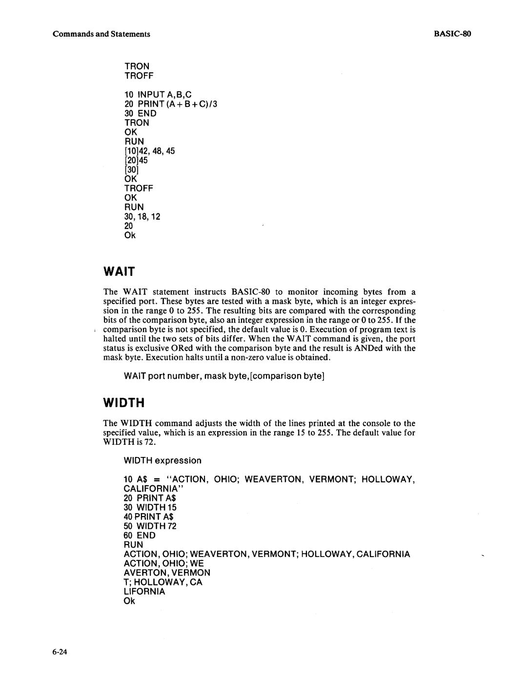 Intel 9800758-02 manual Wait, Width 