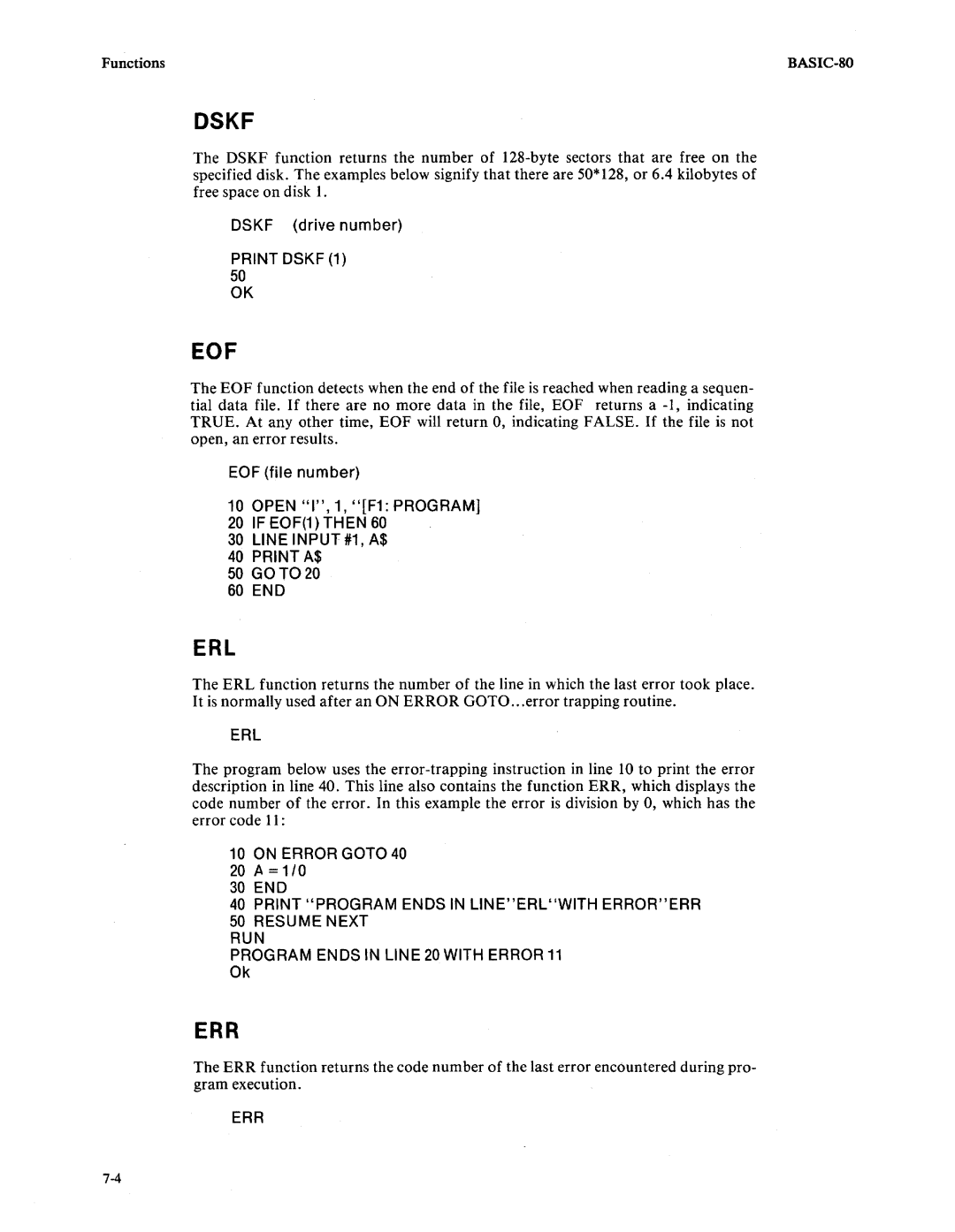 Intel 9800758-02 manual Dskf, Eof 